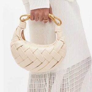 JW PEI Mini Woven Hobo Bag in Cream